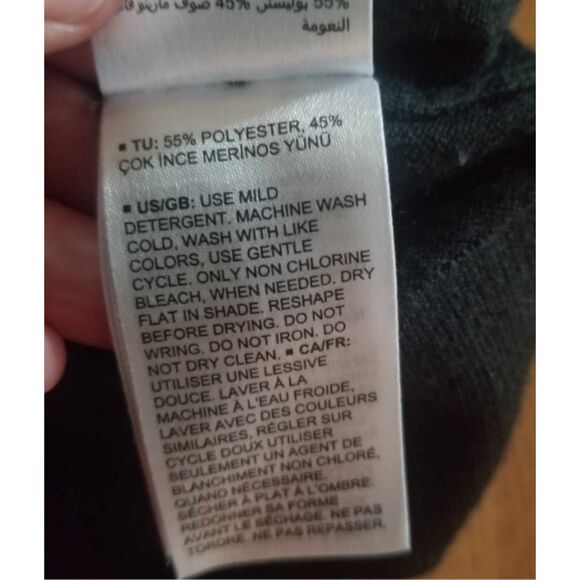 Merino Wool Blend Velocity Women Black Pullover Sweater Large - Picture 5 of 9